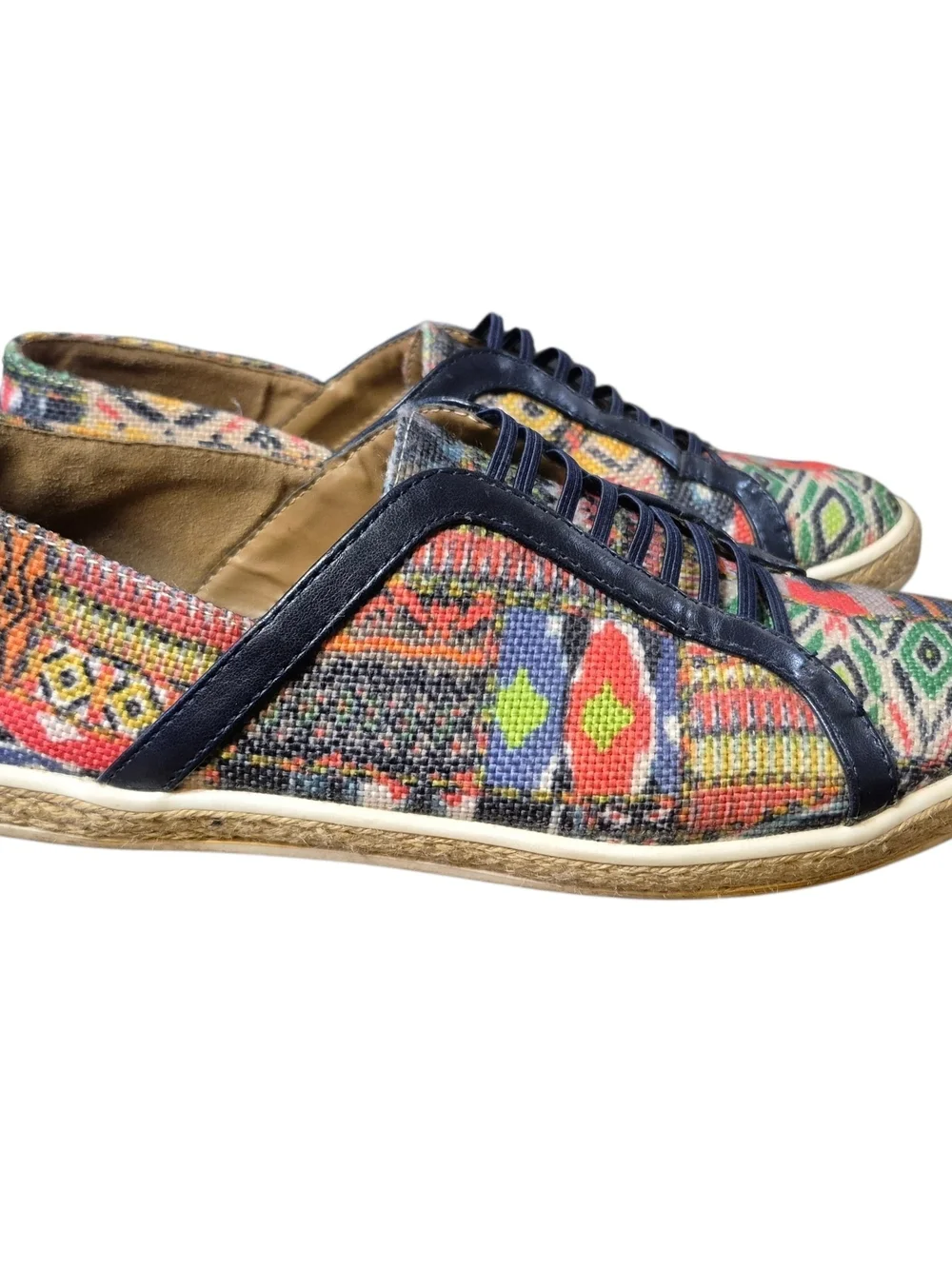 AEROSOLES Colorful Boho Woven Espadrille Sneakers 6.5M
